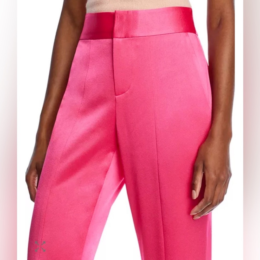 Alice + Olivia Jody Satin High Waist Slit Front Pants Size 8 EUC - Picture 4 of 10